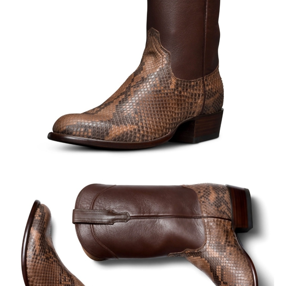 TECOVAS The Billy Saddle Python Brown Men's Boots 13EE